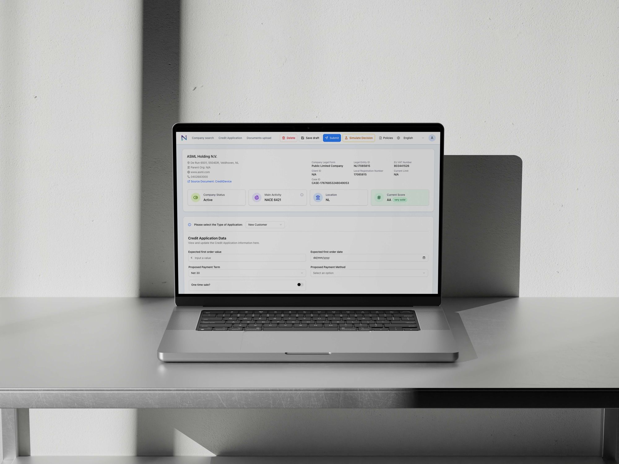 Nrisk product screens