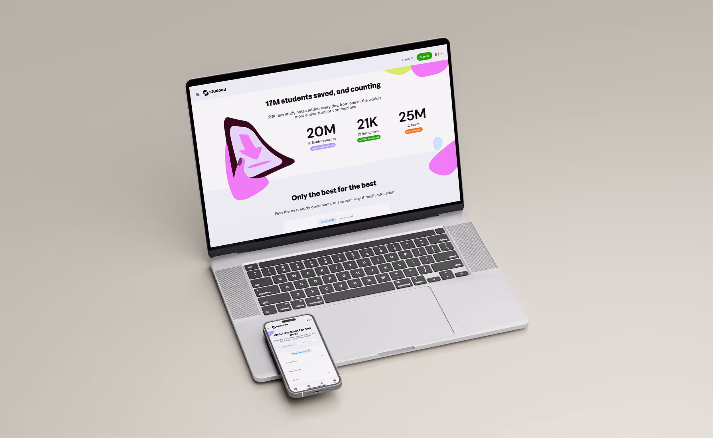 Studeersnel product screens